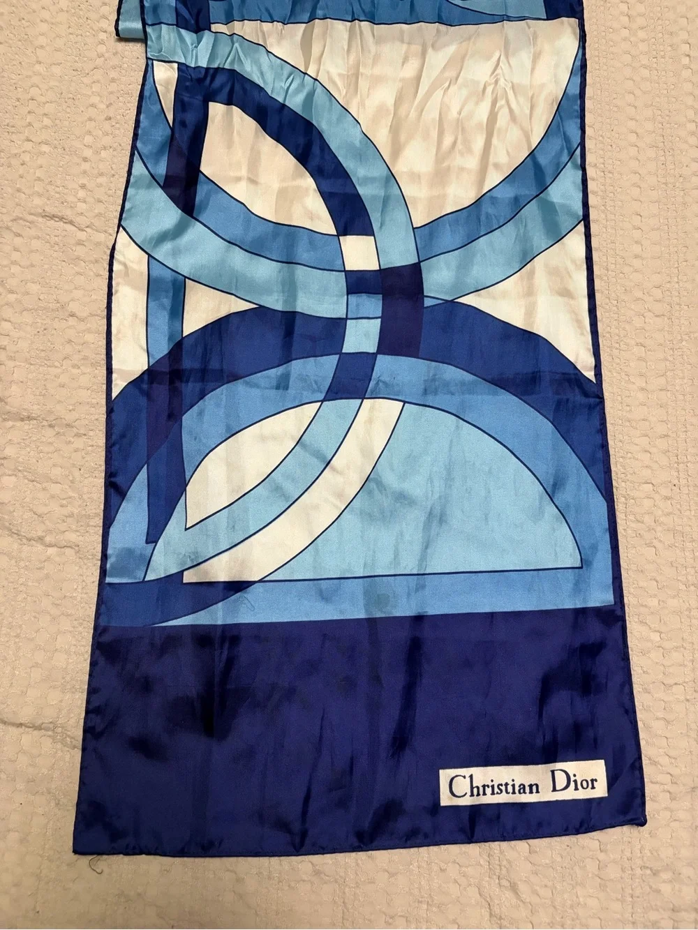 Christian Dior Blue Geometric Scarf